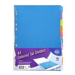 Dividers Tab Paper A4 Pk 10