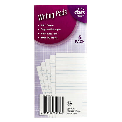 Long Writing Pads 6pk