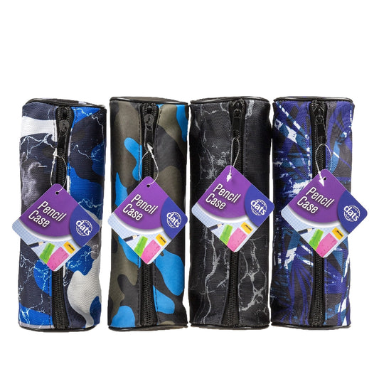 Pencil Case 1 Zip Round Boys 75x75x210mm Asstd