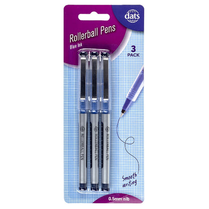Pen Rollerball 3pk Blue