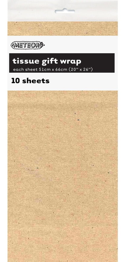 TISSUE PAPER 51x66CM 10PK - KRAFT