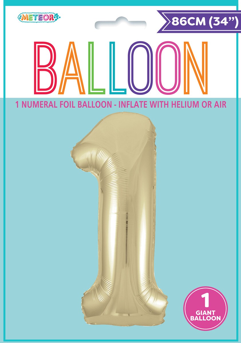 Giant Number Balloon 86cm -  Champagne Gold 1