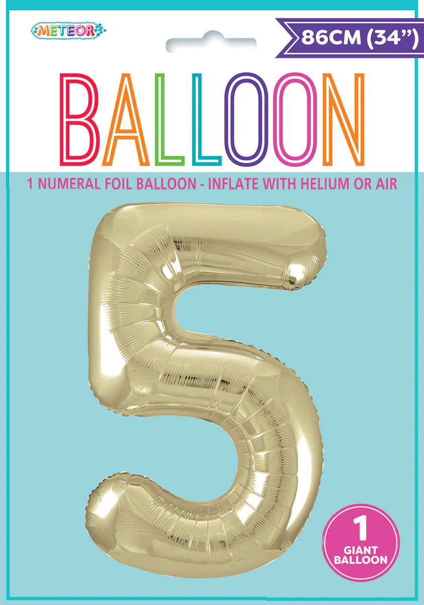 Giant Number Balloon 86cm -  Champagne Gold 5