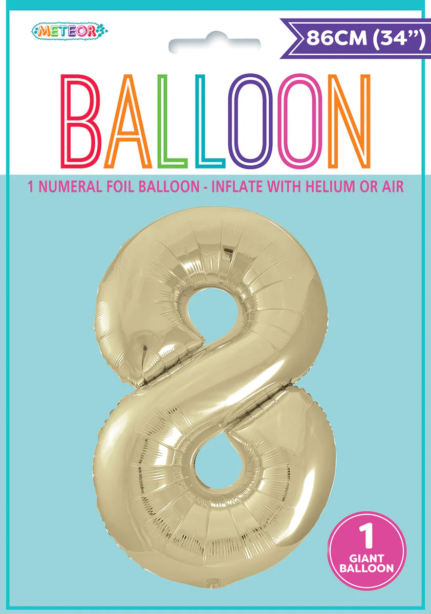 Giant Number Balloon 86cm -  Champagne Gold 8