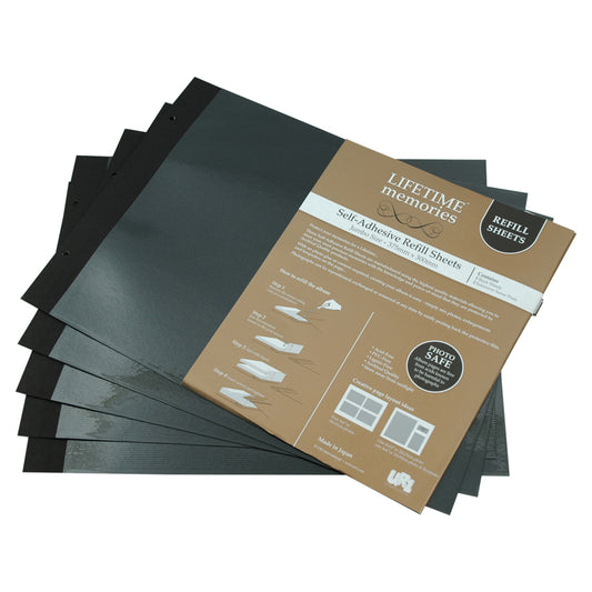 Ncl Self Adhesive Refills Jumbo - 5 Sheets Black