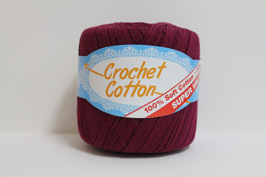 Crochet Cotton 4ply 50g Plum