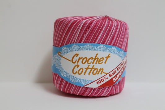 Crochet Cotton Multi 4ply 50g Pink