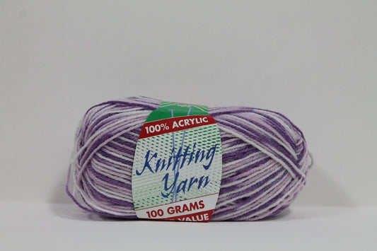 Knitting Yarn Multi 8ply 100g Lavender Mix