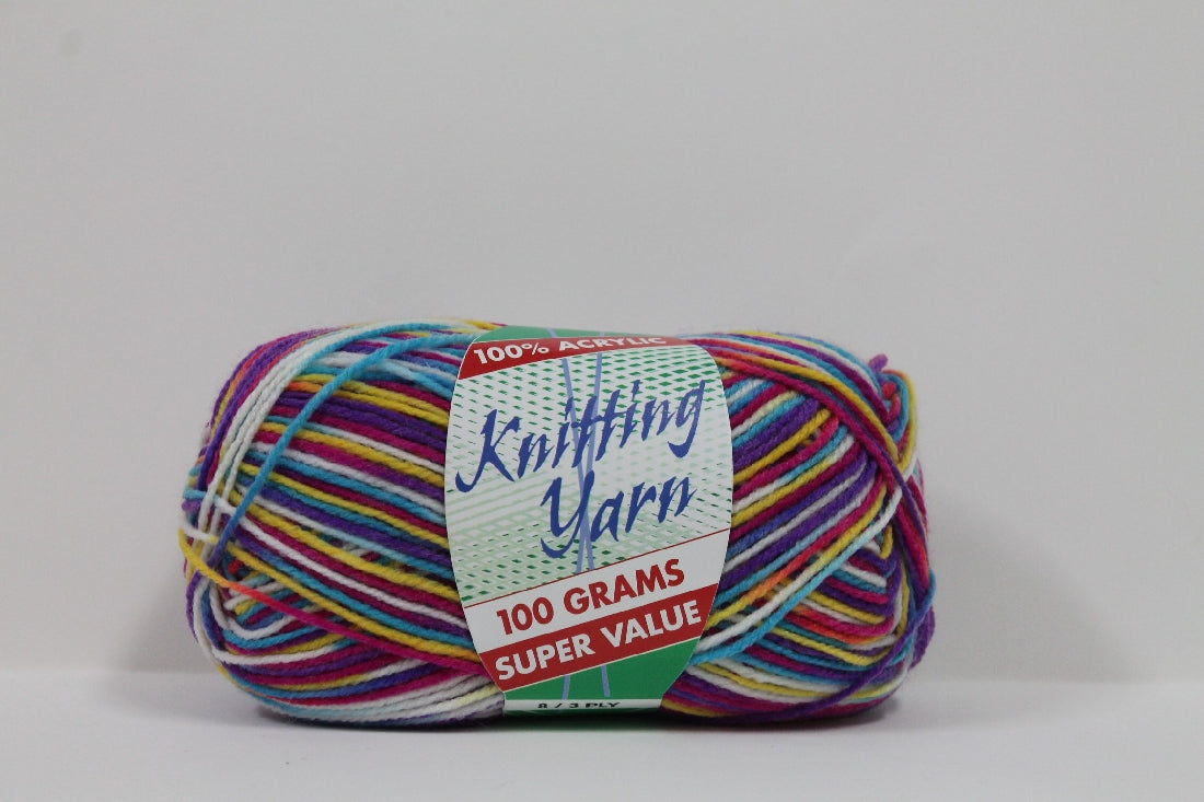 Knitting Yarn Multi 8ply 100g Candyshop
