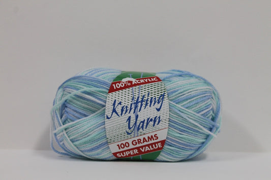 Knitting Yarn Multi 8ply 100g Green Blue