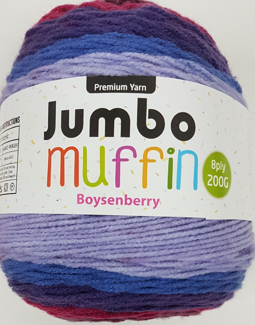 Muffin Yarn 8ply 200g Boysenberry