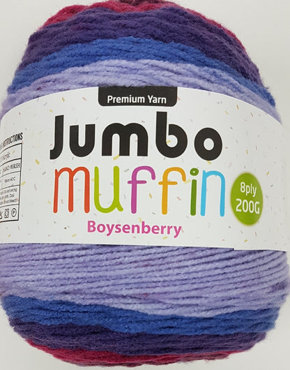 Muffin Yarn 8ply 200g Boysenberry
