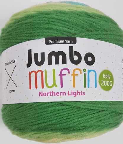 Muffin Yarn 8ply 200g Northern Lights
