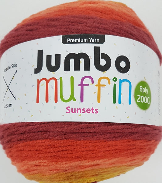 Muffin Yarn 8ply 200g Sunsets