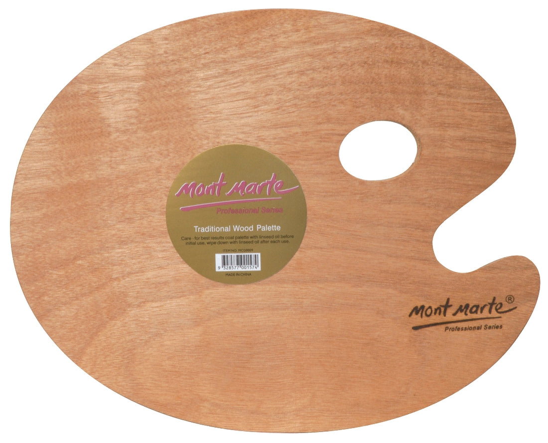 M.M. Oval Wood Palette 30x38cm