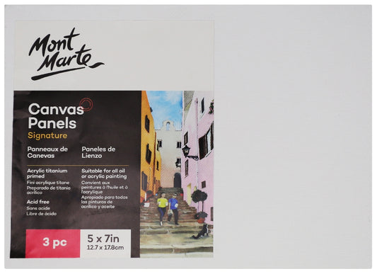 M.M. Canvas Panels Pkt 3 12.7x17.8cm