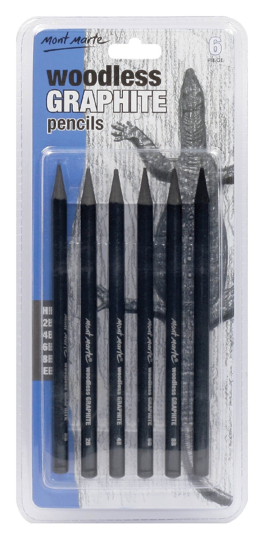 M.M. Woodless Graphite Pencils 6pc