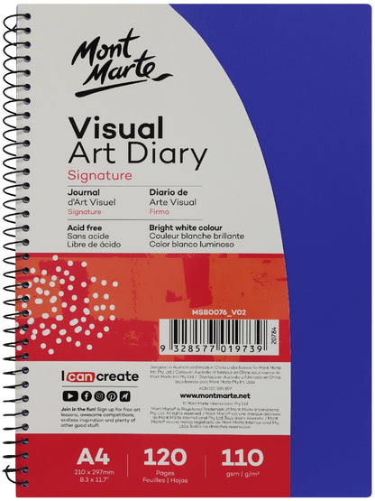M.M. Visual Art Diary Pp Coloured Cover