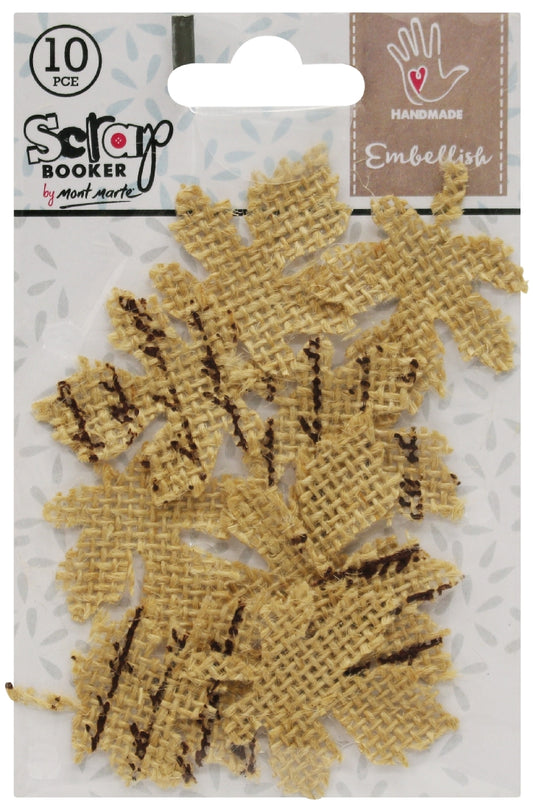 M.M. Embellish - Burlap Maple Leaves 10pces
