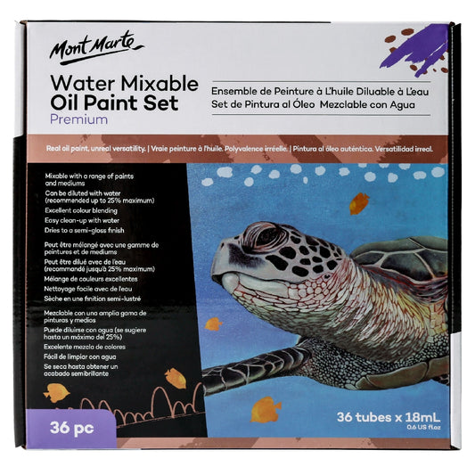 M.M. Water Mixable Oil Paint Set 36pc x 18ml