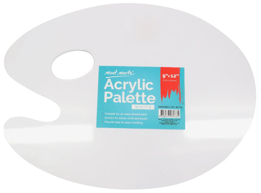 M.M. White Acrylic Palette 9x12in