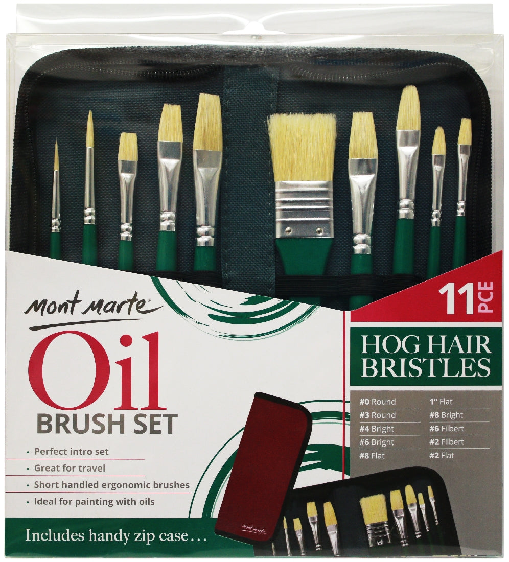 M.M. Brush Set in Wallet 11pc - Oil