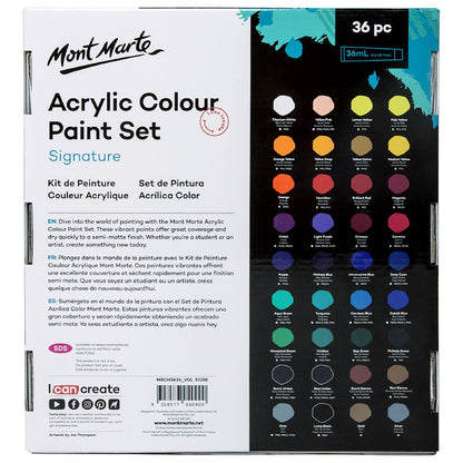 M.M. Acrylic Colour Paint Set 36pc x 36ml