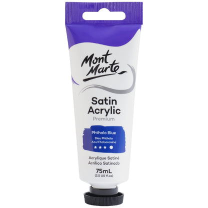 M.M. Satin Acrylic 75ml - Phthalo Blue