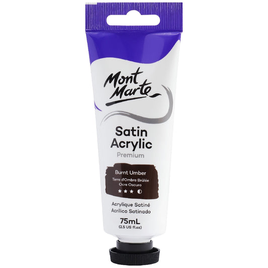 M.M. Satin Acrylic 75ml - Burnt Umber