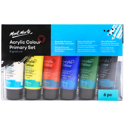 M.M. Acrylic Colour Primary Paint Set 6pc X 50ml