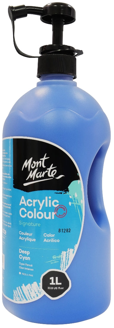 M.M. Studio Acrylic 1l Deep Cyan Blue