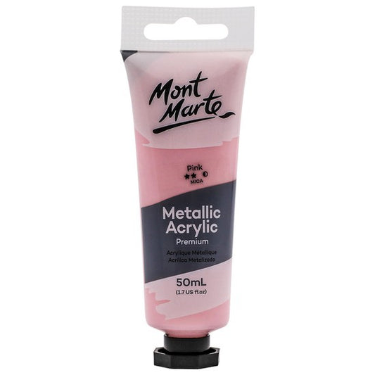 M.M. Metallic Acrylic Paint 50ml - Pink