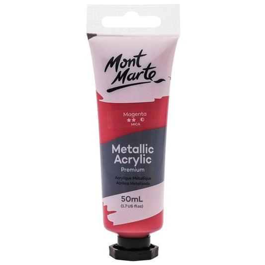 M.M. Metallic Acrylic Paint 50ml - Magenta