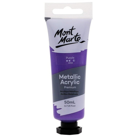 M.M. Metallic Acrylic Paint 50ml - Purple
