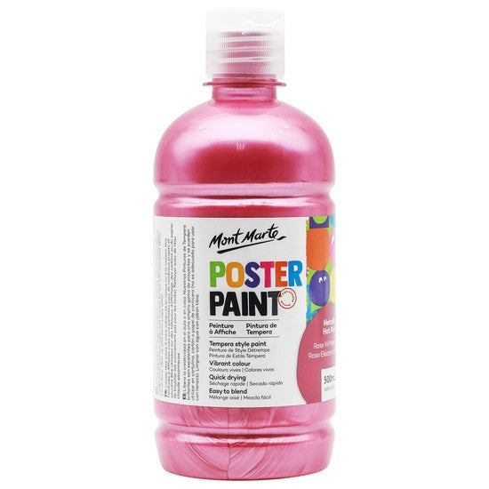 M.M. Poster Paint 500ml - Metallic Hot Pink
