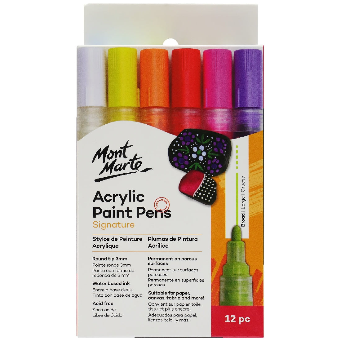 M.M. Acrylic Paint Pens Broad Tip 12pc