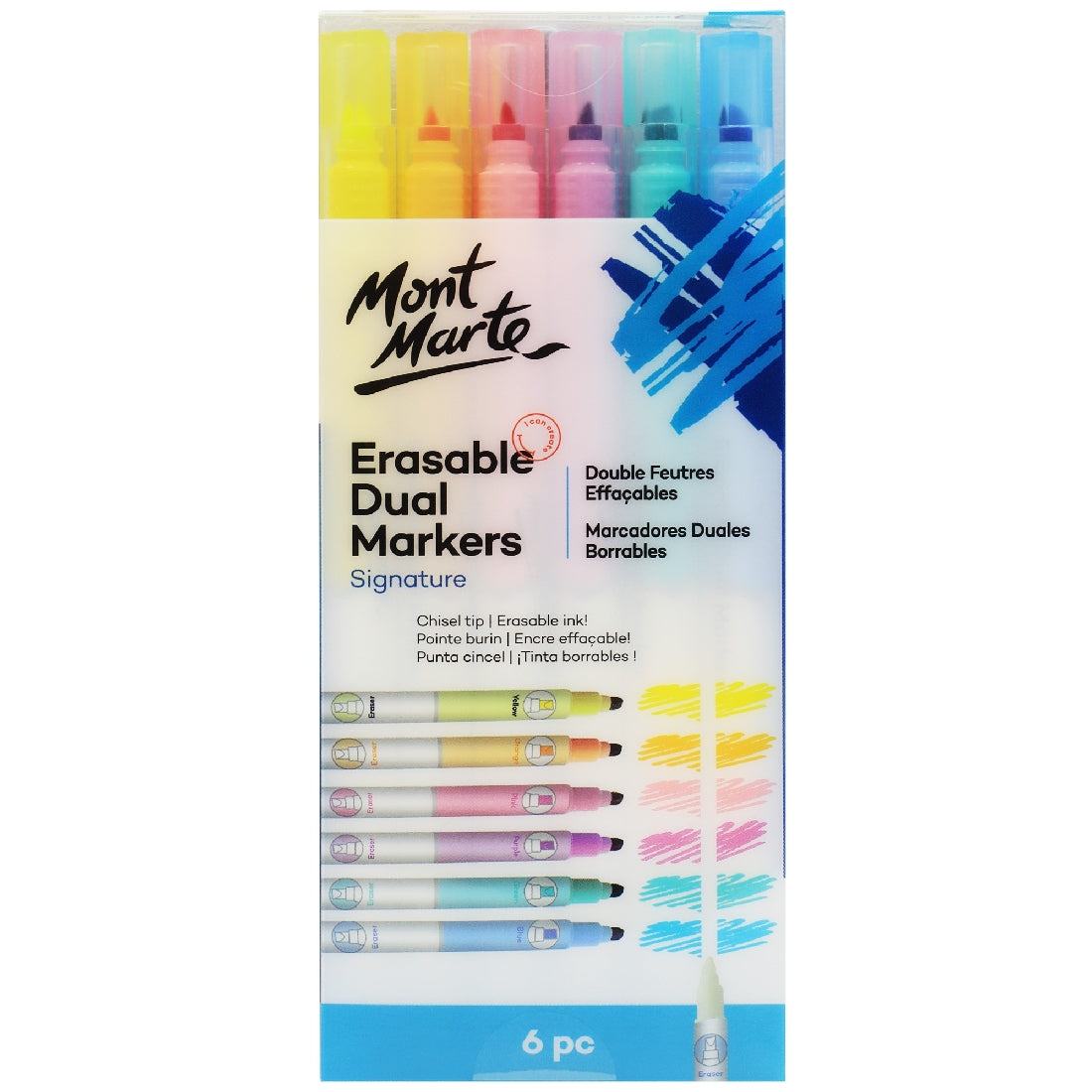 M.M. Erasable Dual End Markers 6pc