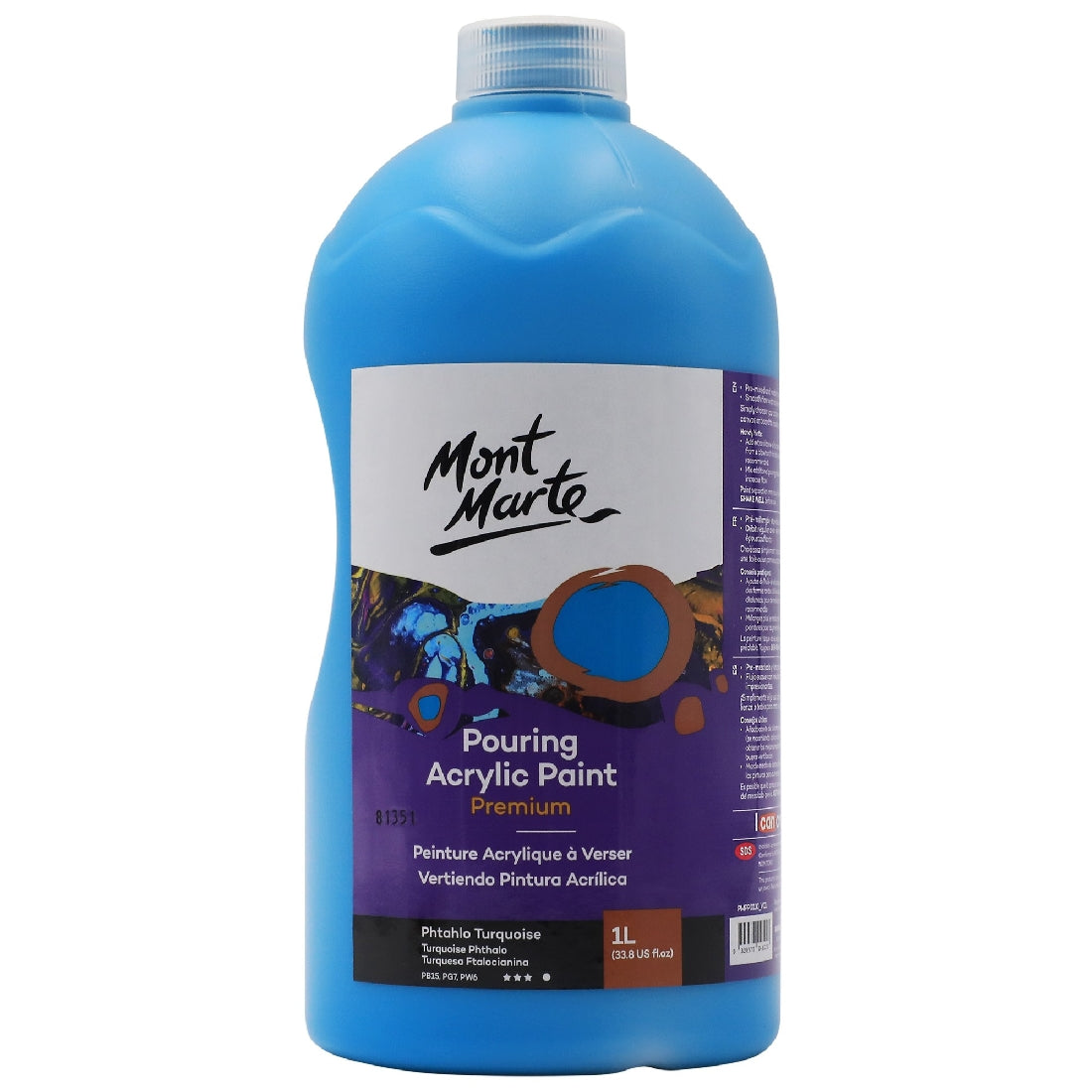 M.M. Pouring Acrylic 1L - Phthalo Turquoise