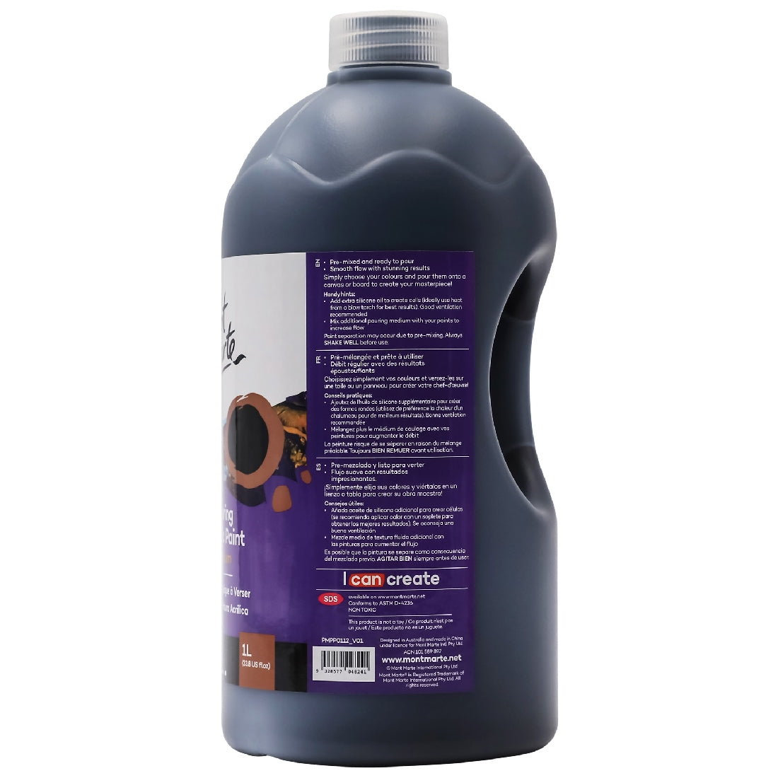 M.M. Pouring Acrylic 1L - Lamp Black