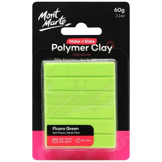 M.M. Polymer Clay 60g Fluoro Green