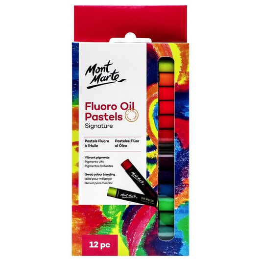 M.M. Fluoro Oil Pastels 12pc