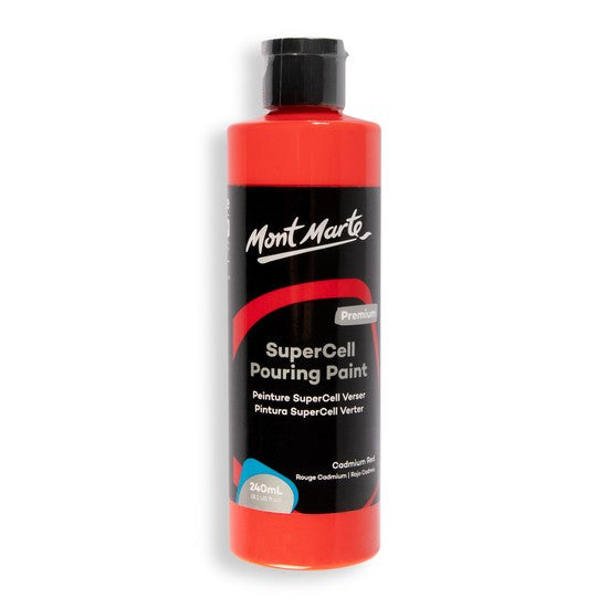 M.M. Supercell Pouring Paint 240ml - Cadmium Red