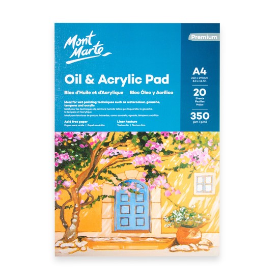 M.M. Oil & Acrylic Pad 350gsm A4 20 Sheets