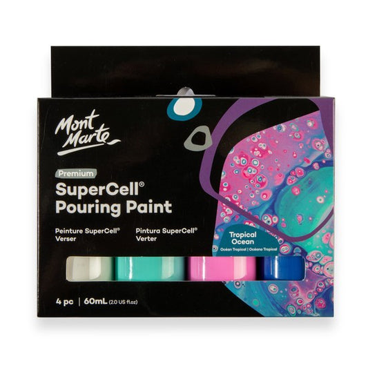 M.M. Supercell Pouring Paint 4pc X 60ml - Tropical Ocean