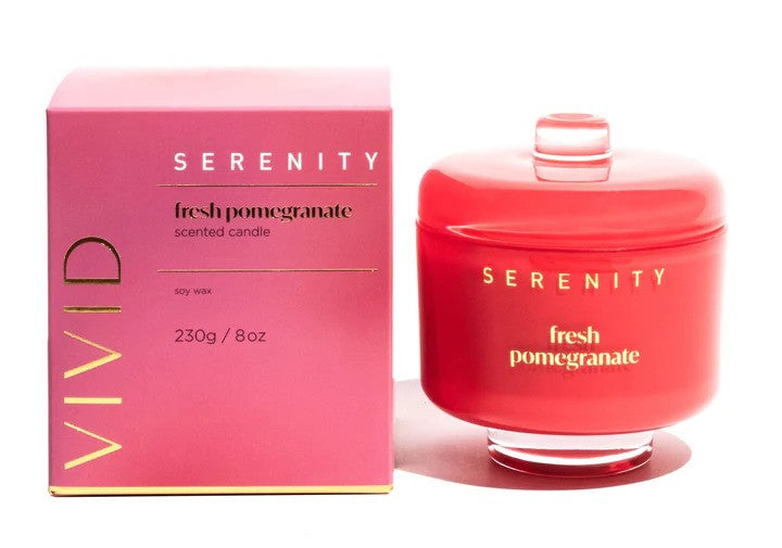 Serenity Home Vivid 8oz Candle Fresh Pomengranate