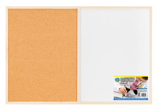 COMBINATION WHITE/CORK BOARD - 60CM X 90CM