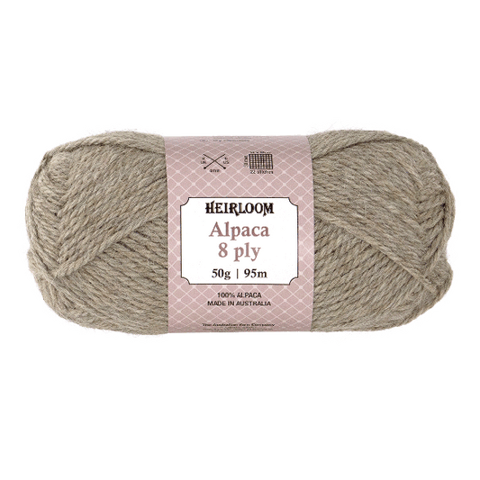 Heirloom Alpaca 8ply 50g Havana