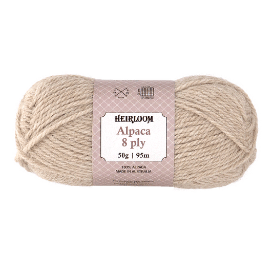 Heirloom Alpaca 8ply 50g Nougat