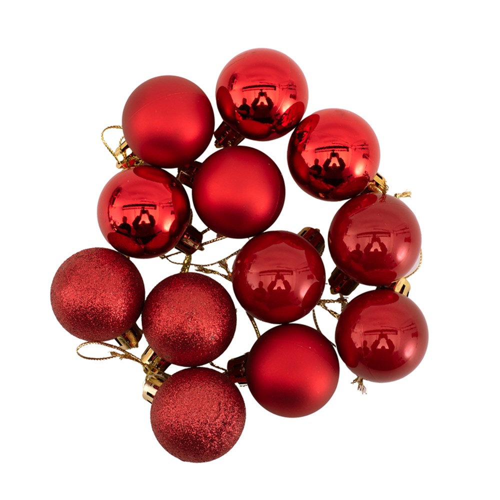 24Pk 4cm Bauble-Red