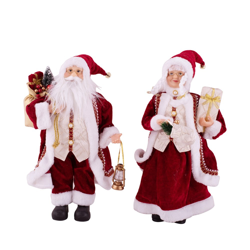2A 45cm Red&White Mr&Mrs Claus